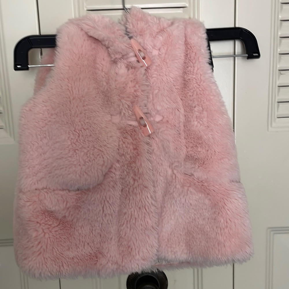 Pink faux vest